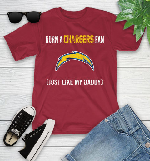 NFL Los Angeles Chargers Football Loyal Fan Just Like My Daddy Shirt Youth T-Shirt 12
