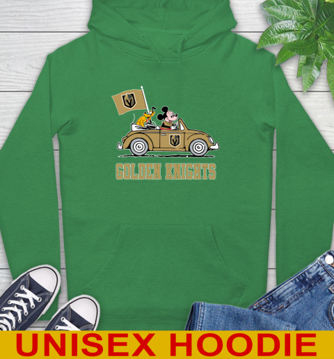 NHL Hockey Vegas Golden Knights Pluto Mickey Driving Disney Shirt Hoodie - Image 9