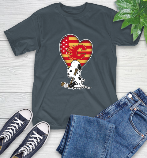 Calgary Flames NHL Hockey The Peanuts Movie Adorable Snoopy T-Shirt 9