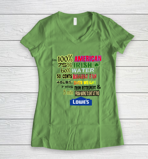 I'm 100 American 70 Irish Women's V-Neck T-Shirt 5