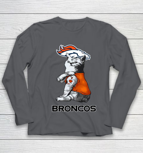 NFL Football My Cat Loves Denver Broncos Youth Long Sleeve 6