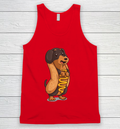 Wiener Dog Hotdog Bun Dachshund Funny Foodie Gift Hot Dog Tank Top 3