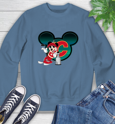 NHL Calgary Flames Stanley Cup Mickey Mouse Disney Hockey T Shirt Sweatshirt 7