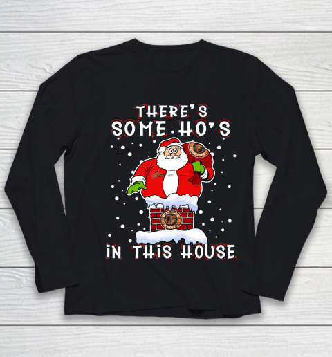 Baltimore Orioles Christmas There Is Some Hos In This House Santa Stuck In The Chimney MLB Youth Long Sleeve