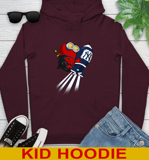 MLB Baseball New York Yankees Deadpool Minion Marvel Shirt Youth Hoodie - Image 8