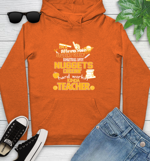 Denver Nuggets NBA I'm A Difference Making Student Caring Basketball Loving Kinda Teacher Youth Hoodie 4