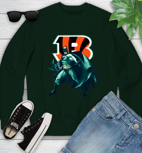NFL Batman Football Sports Cincinnati Bengals Youth Sweatshirt 10