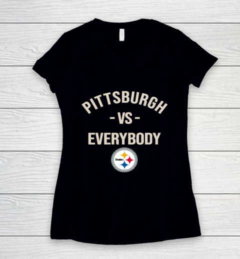 Pittsburgh Steelers Vs Everybody Women's V-Neck T-Shirt