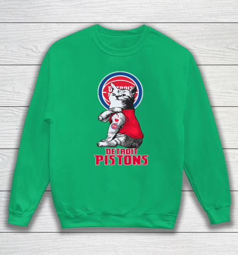 NBA Basketball My Cat Loves Detroit Pistons Sweatshirt 5