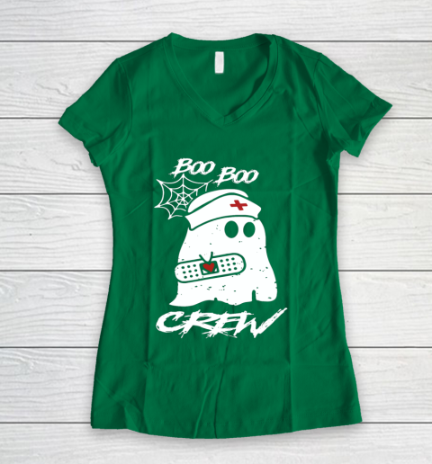 Boo Boo Crew Nurse Ghost Funny Halloween Costume Gift Long Sleeve T Shirt.D2SMT7UJCV Women's V-Neck T-Shirt 3