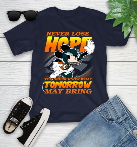 Philadelphia Eagles NFL Football Mickey Disney Never Lose Hope Youth T-Shirt 2