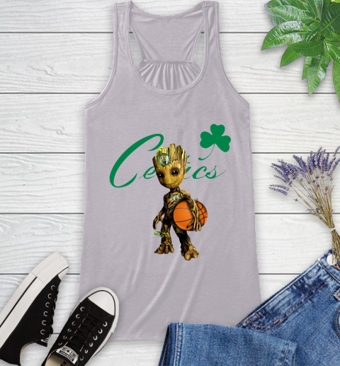 Boston Celtics NBA Basketball Groot Marvel Guardians Of The Galaxy Racerback Tank 5