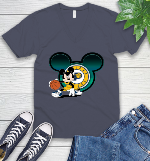 NBA Indiana Pacers Mickey Mouse Disney Basketball V-Neck T-Shirt 9