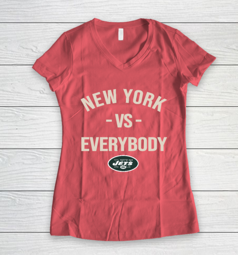 New York Jets Vs Everybody Women's V-Neck T-Shirt 4