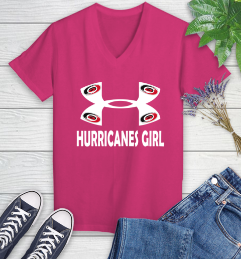 NHL Carolina Hurricanes Girl Under Armour Hockey Sports Women's V-Neck T-Shirt 9