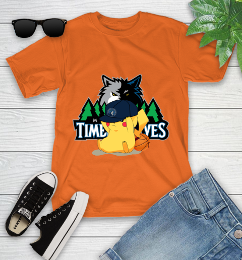 NBA Pikachu Basketball Sports Minnesota Timberwolves Youth T-Shirt 7