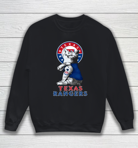 MLB Baseball My Cat Loves Texas Rangers Sweatshirt
