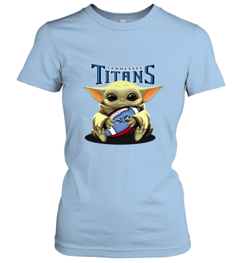 Baby Yoda Loves The Tennessee Titans mutp baby yoda loves the tennessee titans ladies t shirt 20 front light blue