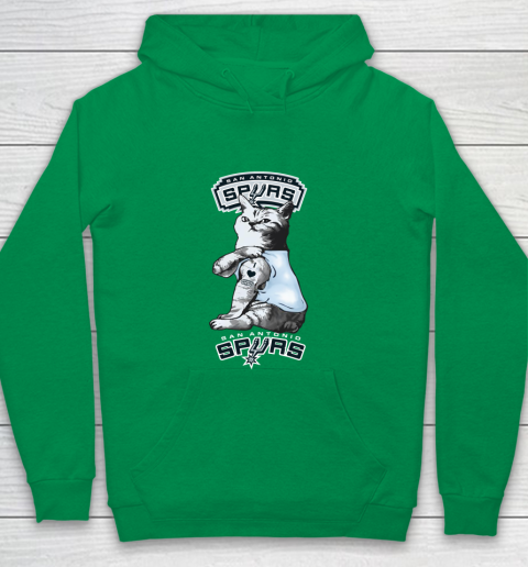 NBA Basketball My Cat Loves San Antonio Spurs Youth Hoodie 4