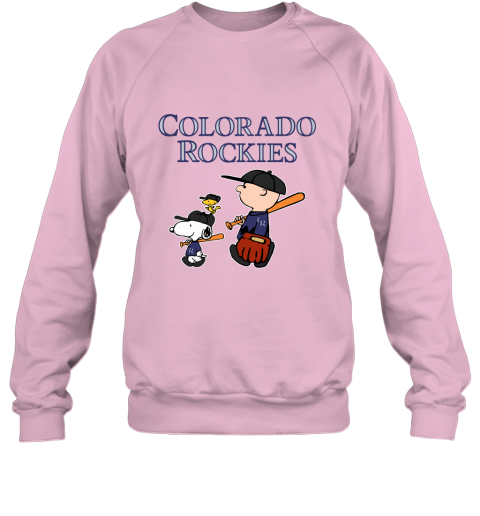 Colorado Rockies Let's Play Baseball Together Snoopy MLB Sweatshirt