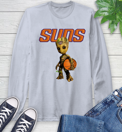 Phoenix Suns NBA Basketball Groot Marvel Guardians Of The Galaxy Long Sleeve T-Shirt - Image 7