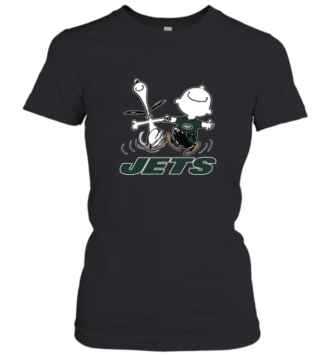 Snoopy And Charlie Brown Happy New York Jets Fans Women's T-Shirt