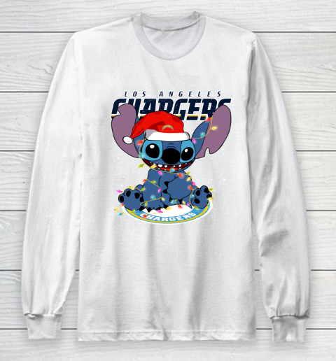 Los Angeles Chargers NFL Football noel stitch Christmas Long Sleeve T-Shirt