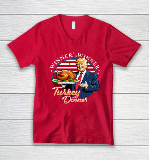 Humor Funny Trump Winner Winner Turkey Dinner Thanksgiving V-Neck T-Shirt 5
