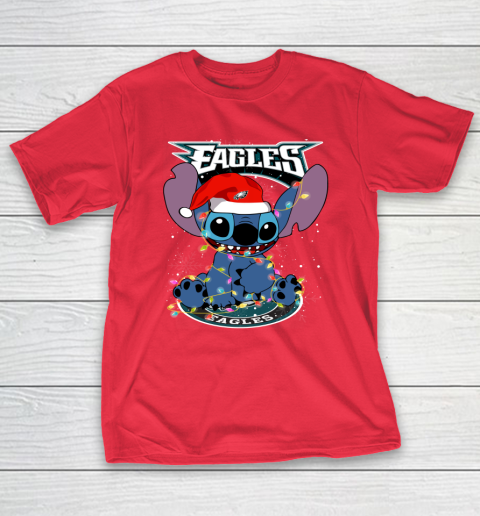 Philadelphia Eagles NFL Football noel stitch Christmas T-Shirt 7