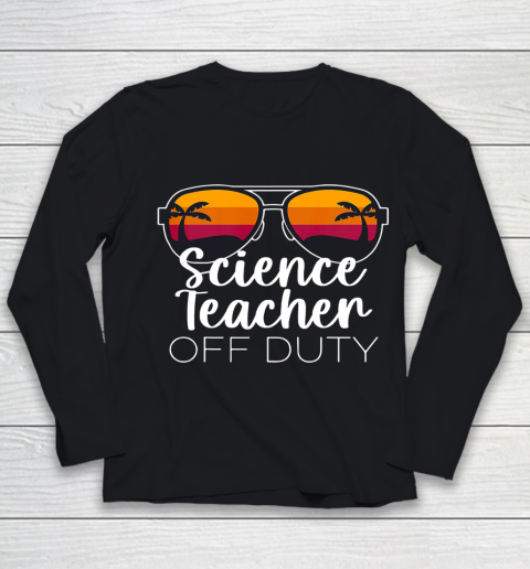 Science Teacher Off Duty Sunglasses Beach Sunset Youth Long Sleeve
