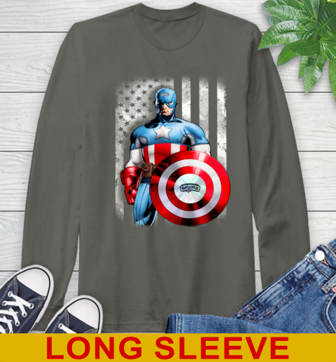 San Antonio Spurs NBA Basketball Captain America Marvel Avengers American Flag Shirt Long Sleeve T-Shirt 10