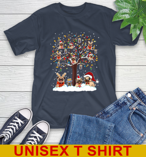 Pug dog pet lover light christmas tree shirt 144
