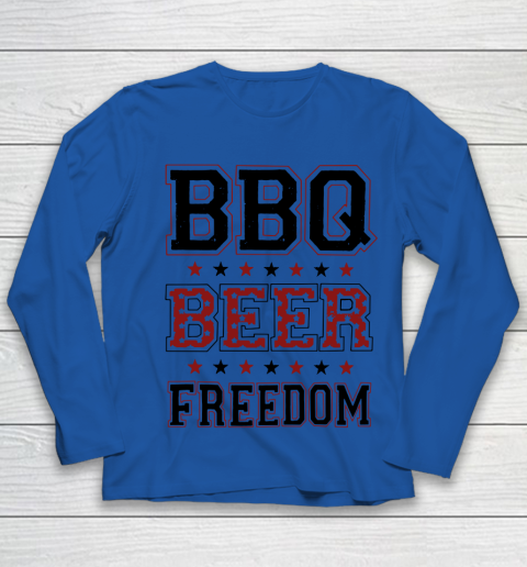 BBQ Beer Freedom Trump Fan Youth Long Sleeve 9