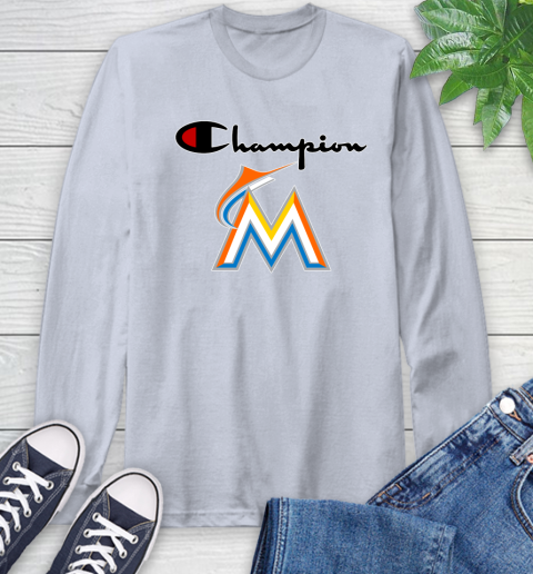 MLB Baseball Miami Marlins Champion Shirt Long Sleeve T-Shirt 4