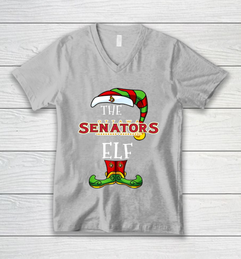 Ottawa Senators Christmas ELF Funny NHL V-Neck T-Shirt 3