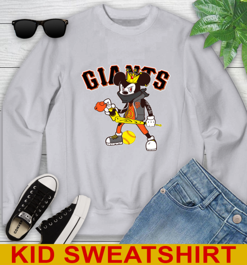 San Francisco Giants MLB Baseball Mickey Peace Sign Sports Youth Sweatshirt 4