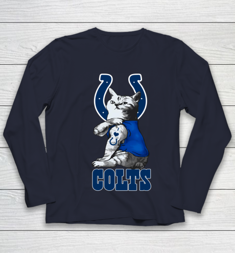 NFL Football My Cat Loves Indianapolis Colts Youth Long Sleeve 2