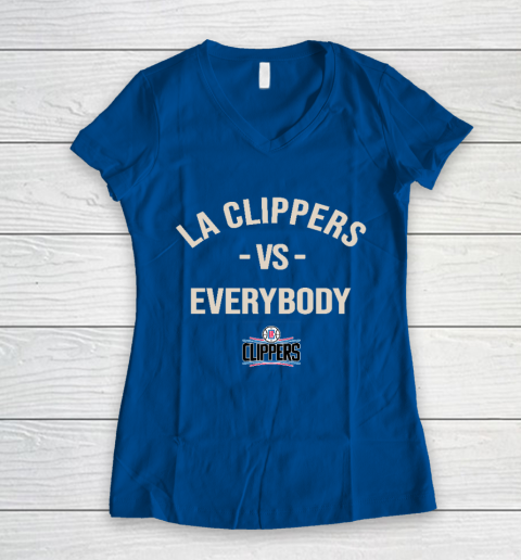 LA Clippers Vs Everybody Women's V-Neck T-Shirt 7
