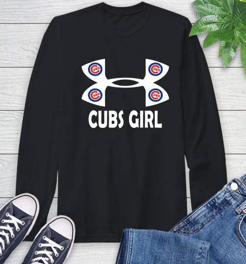 MLB Chicago Cubs Under Armour Baseball Sports Long Sleeve T-Shirt