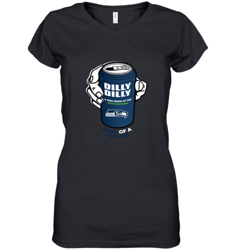 Bud Light Dilly Dilly! Los Seattle Seahawks Birds Of A Cooler Women's V-Neck T-Shirt