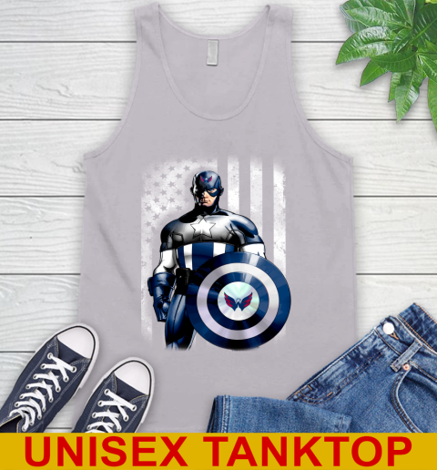 Washington Capitals NHL Hockey Captain America Marvel Avengers American Flag Shirt Tank Top 3