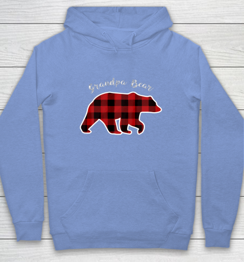 GRANDPA BEAR Men Red Plaid Christmas Pajama Family Gift Hoodie 8