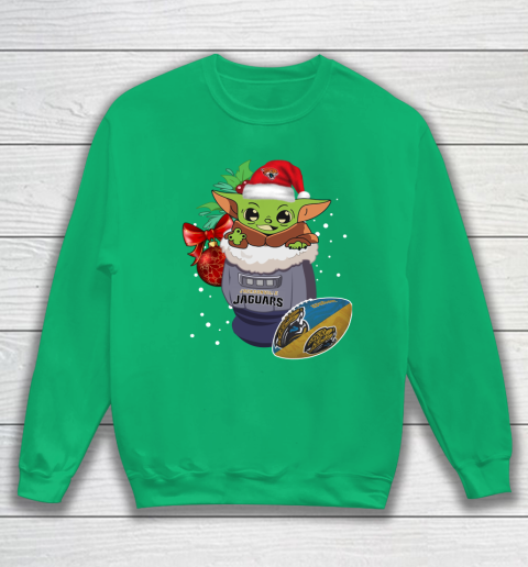 Jacksonville Jaguars Christmas Baby Yoda Star Wars Funny Happy NFL Sweatshirt 6