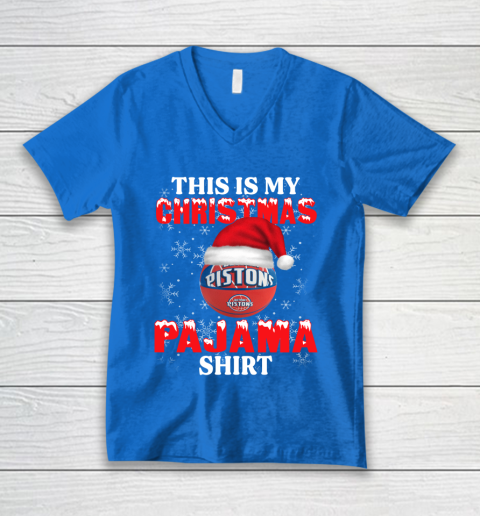 Detroit Pistons This Is My Christmas Pajama Shirt NBA V-Neck T-Shirt 5