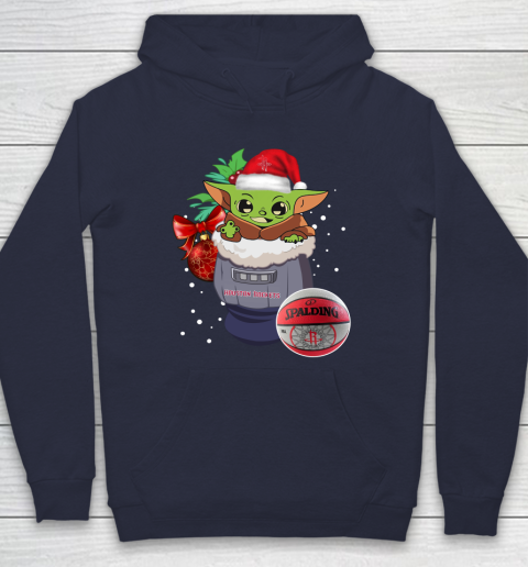 Houston Rockets Christmas Baby Yoda Star Wars Funny Happy NBA Hoodie 4