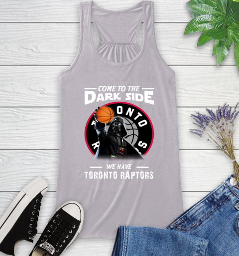 NBA Come To The Dark Side We Have Toronto Raptors Star Wars Darth Vader Basketball Racerback Tank 4