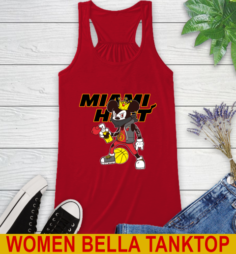Miami Heat NBA Basketball Mickey Peace Sign Sports Racerback Tank 6