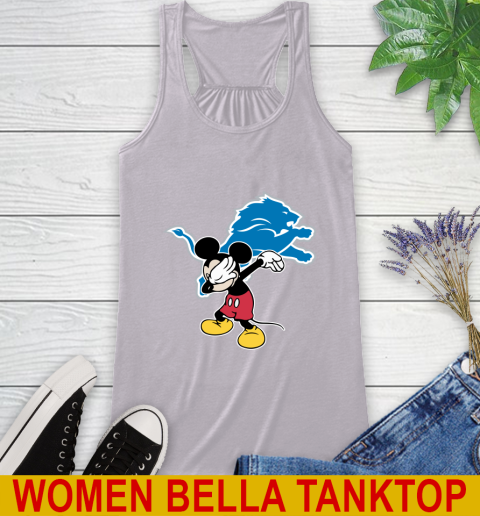 Detroit Lions NFL Football Dabbing Mickey Disney Sports Racerback Tank 5
