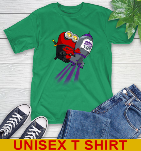 NBA Basketball Sacramento Kings Deadpool Minion Marvel Shirt T-Shirt - Image 8