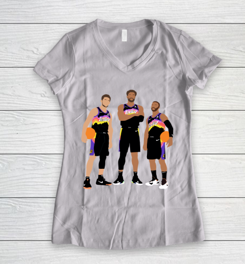 Phoenix Suns Chris Paul, Devin Booker, DeAndre Ayton Women's V-Neck T-Shirt